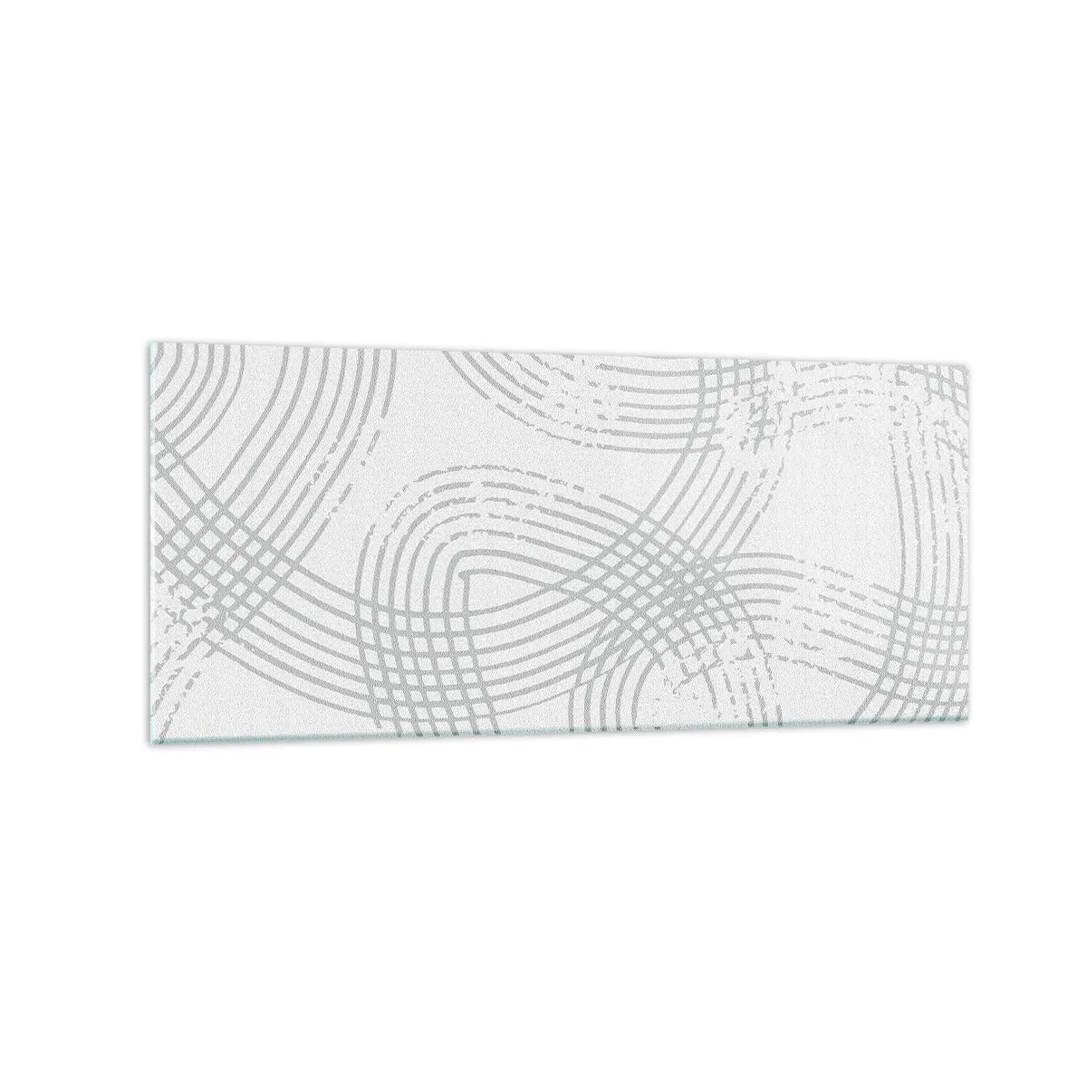 Quadro su vetro - Un motivo sottile con linee intrecciate in tonalità chiare - 120x50cm - Non vi è una via diritta - Decorazione murale moderna per soggiorno e camera da letto ARTTOR