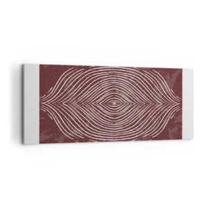Quadro su tela - Stampe su Tela - Onde simmetriche in linee bianche su sfondo marrone - 120x50cm - Lo spazio parlante - Decorazione murale moderna per soggiorno e camera da letto ARTTOR