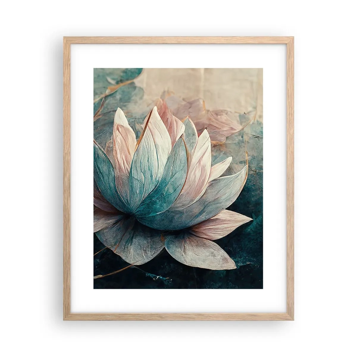 Poster in cornice rovere chiaro - Le stelle del lago - 40x50 cm