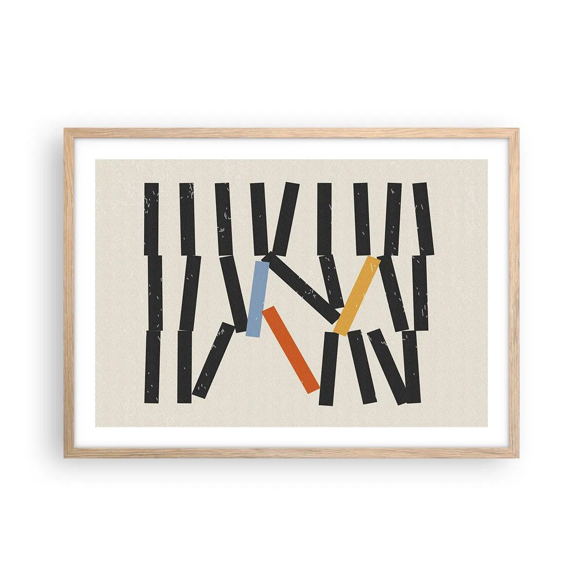 Poster in cornice rovere chiaro - Composizione: domino - 70x50 cm