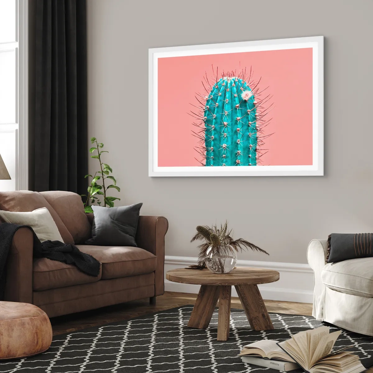 Poster in cornice bianca - Stai attento - 91x61 cm