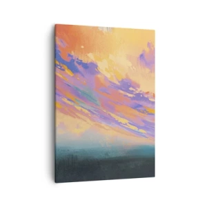 Quadro su tela - Stampe su Tela - Una scena dinamica con figure contro un cielo colorato al tramonto - 50x70cm - Forza di attrazione - Decorazione murale moderna per soggiorno e camera da letto ARTTOR
