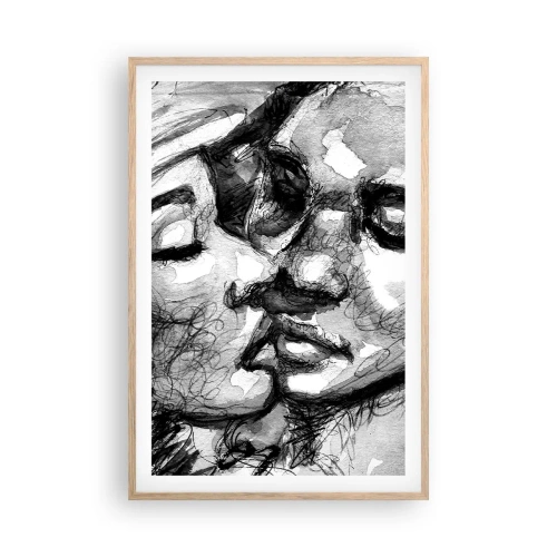 Poster in cornice rovere chiaro - Un attimo di tenerezza - 61x91 cm