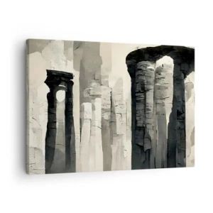 Quadro su tela - Stampe su Tela - Colonne storiche in un ambiente monocromatico suggestivo - 70x50cm - La maestà dell'antichità - Decorazione murale moderna per soggiorno e camera da letto ARTTOR