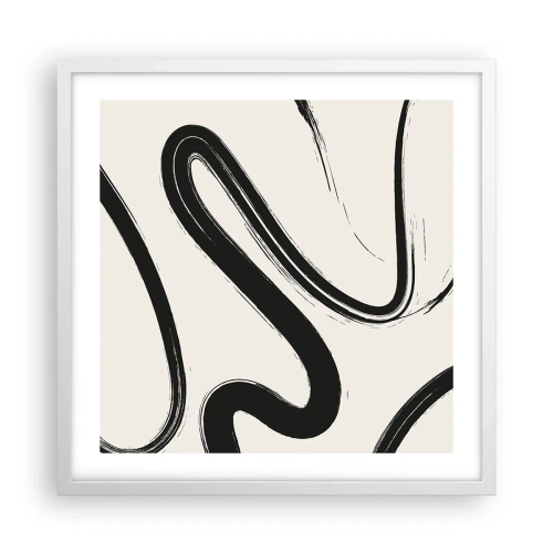 Poster in cornice bianca - Capriccio bianco e nero - 50x50 cm