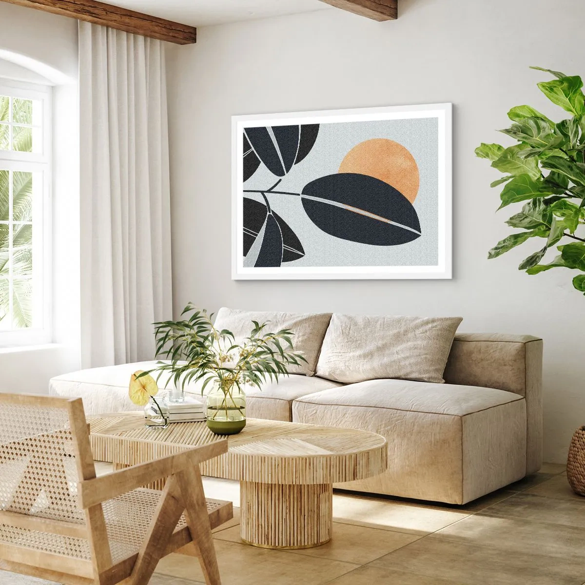 Poster in cornice bianca - Un giorno rovente d'estate - 40x30 cm