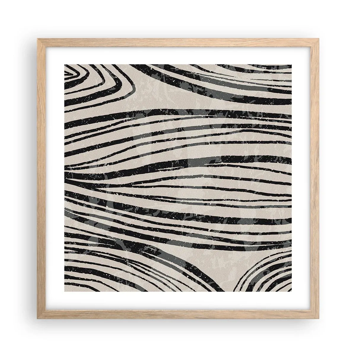 Poster in cornice rovere chiaro - Una palude di linee - 50x50 cm