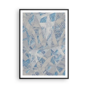 Poster in cornice nera - Nel labirinto grigioblu - 70x100 cm
