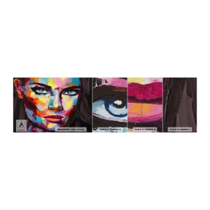 Campione di Fotomurale Premium Canvas - Anche l'anima è colorata - Ritratto di una donna, Viso, Pezzo - 100x30 cm