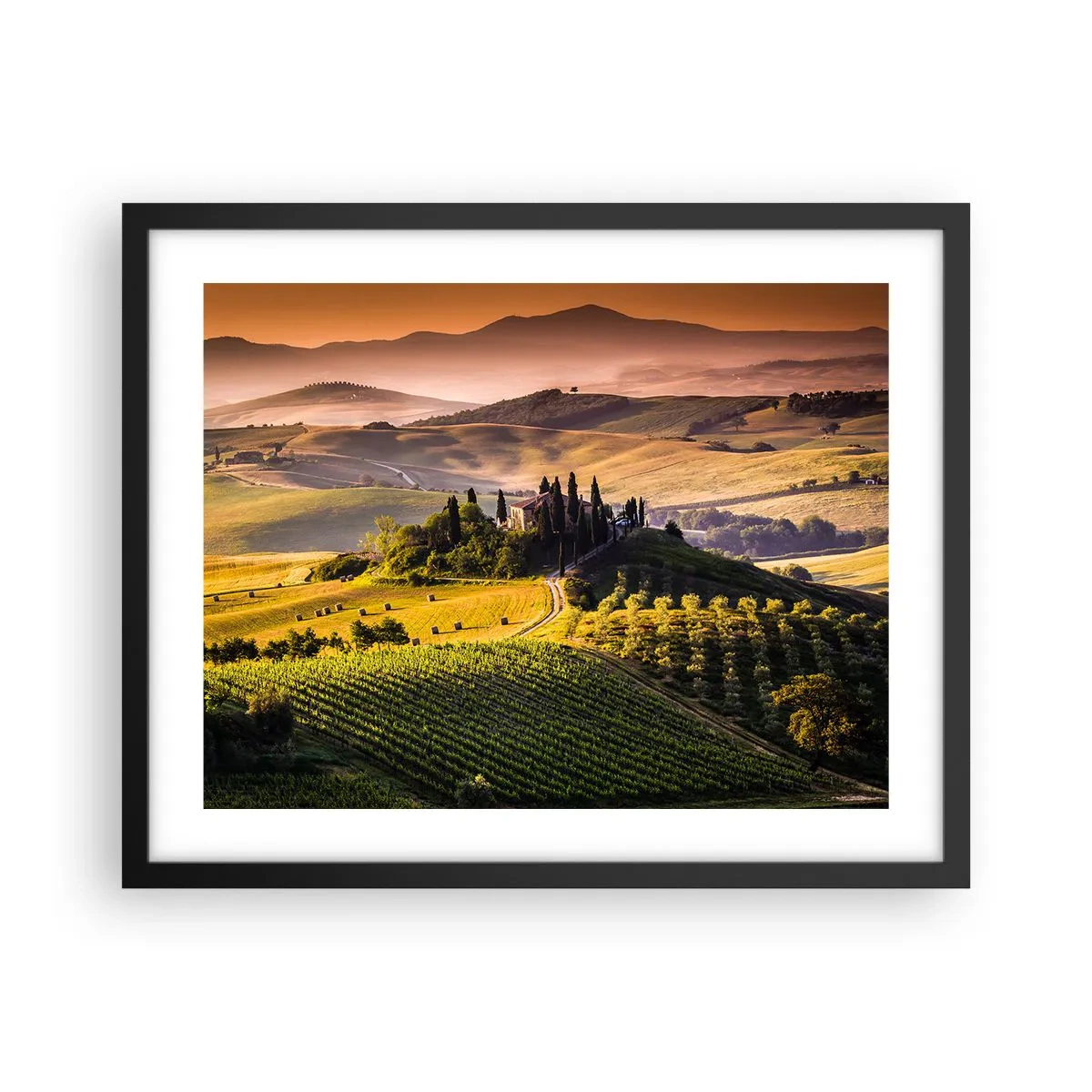 Poster in cornice nera - Arcadia: paesaggio toscano - 50x40 cm