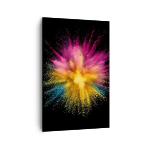 Quadro su tela - Stampe su Tela - Esplosione di polvere colorata su sfondo nero - 80x120cm - La nascita dei colori - Decorazione murale moderna per soggiorno e camera da letto ARTTOR