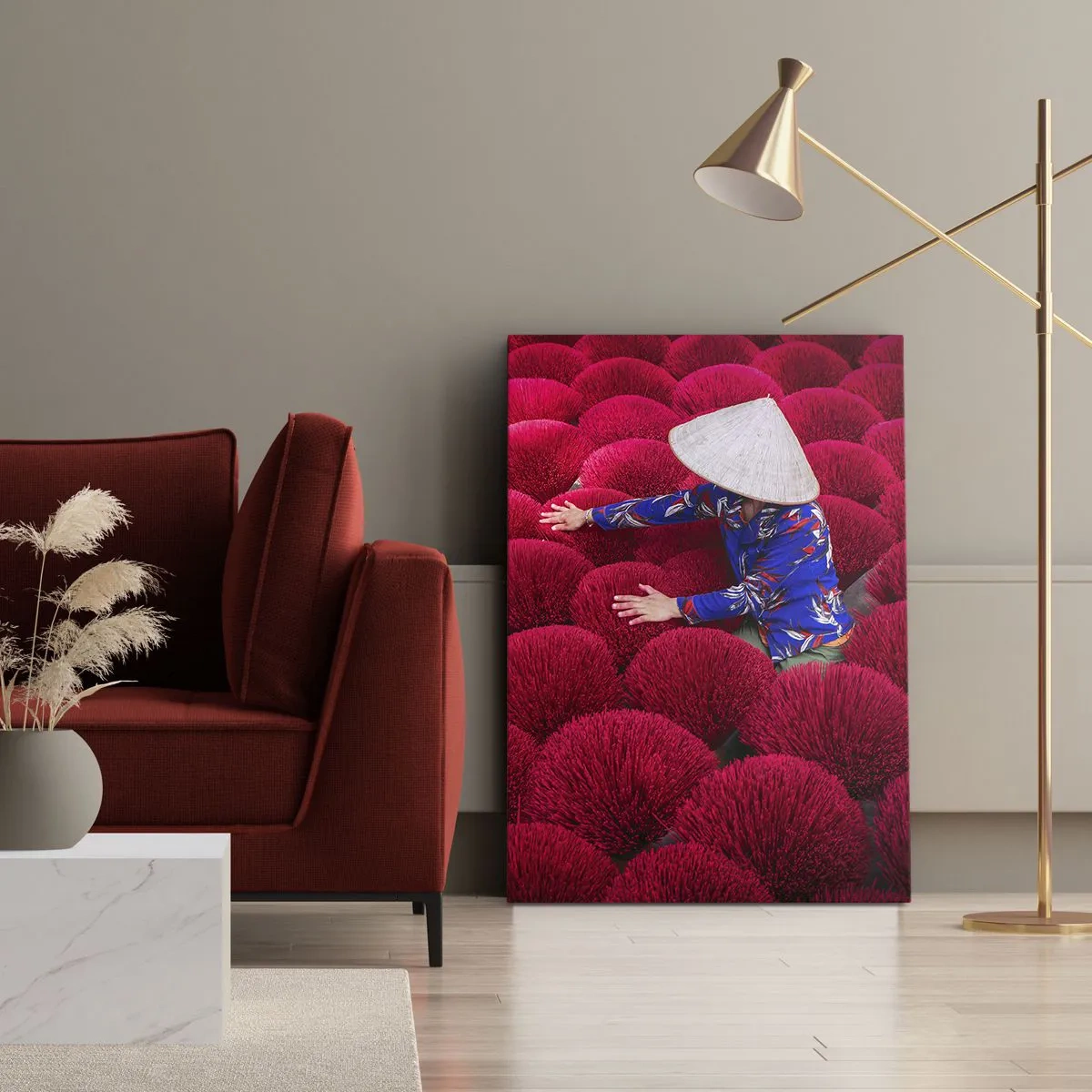 Quadro su tela - Stampe su Tela - Nel campo di riso - 45x80 cm