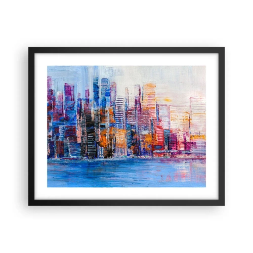 Poster in cornice nera - Metropoli gioiosa - 50x40 cm