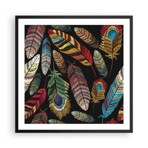 Poster in cornice nera - Il carnevale degli uccelli - 60x60 cm