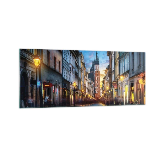 Quadro su vetro - La magia di Cracovia - 100x40 cm