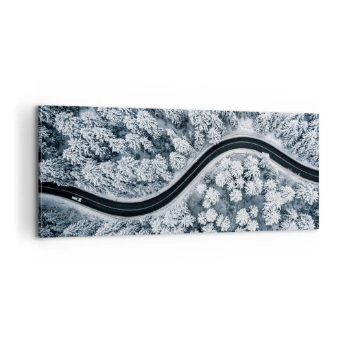 Quadro su tela - Stampe su Tela - Attraverso il bosco invernale - 100x40 cm