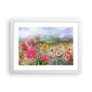 Poster in cornice bianca - Il giardino impazzito - 40x30 cm
