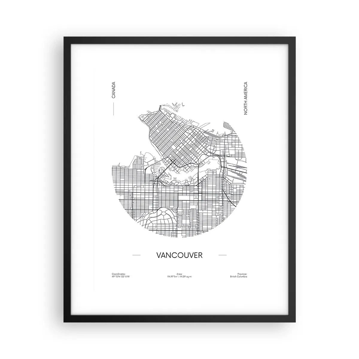 Poster in cornice nera - Anatomia Vancouver - 40x50 cm