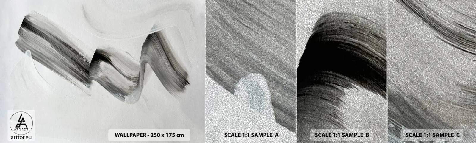 Campione di Fotomurale Premium Sand - Casualmente per divertimento - Minimalismo, Astrazione, Spazzola - 100x30 cm