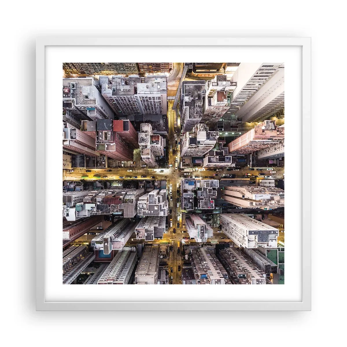 Poster in cornice bianca - Saluti da Hong Kong - 50x50 cm