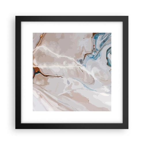 Poster in cornice nera - Meandri blu sotto il bianco - 30x30 cm