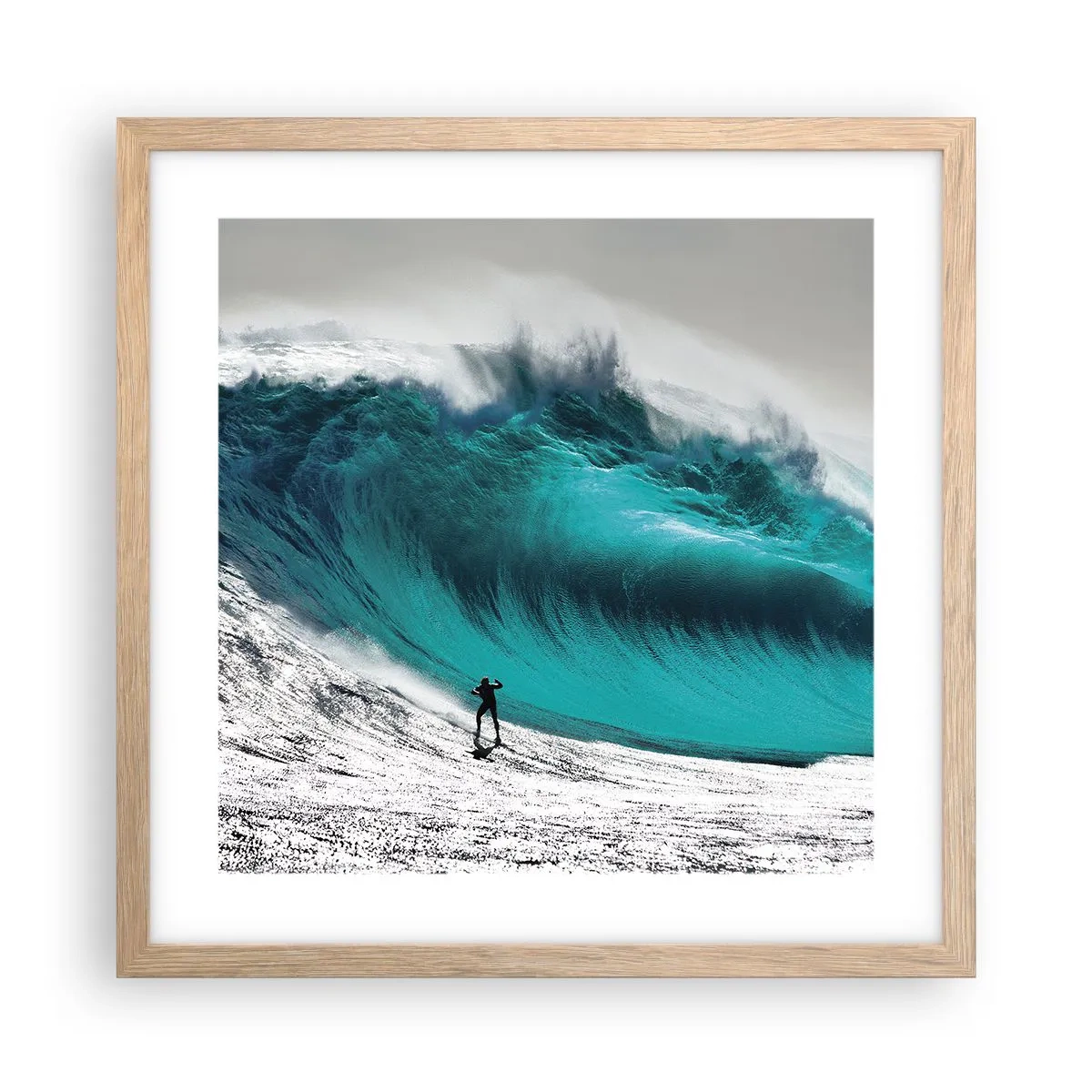 Poster in cornice rovere chiaro - Sfida accettata - 40x40 cm