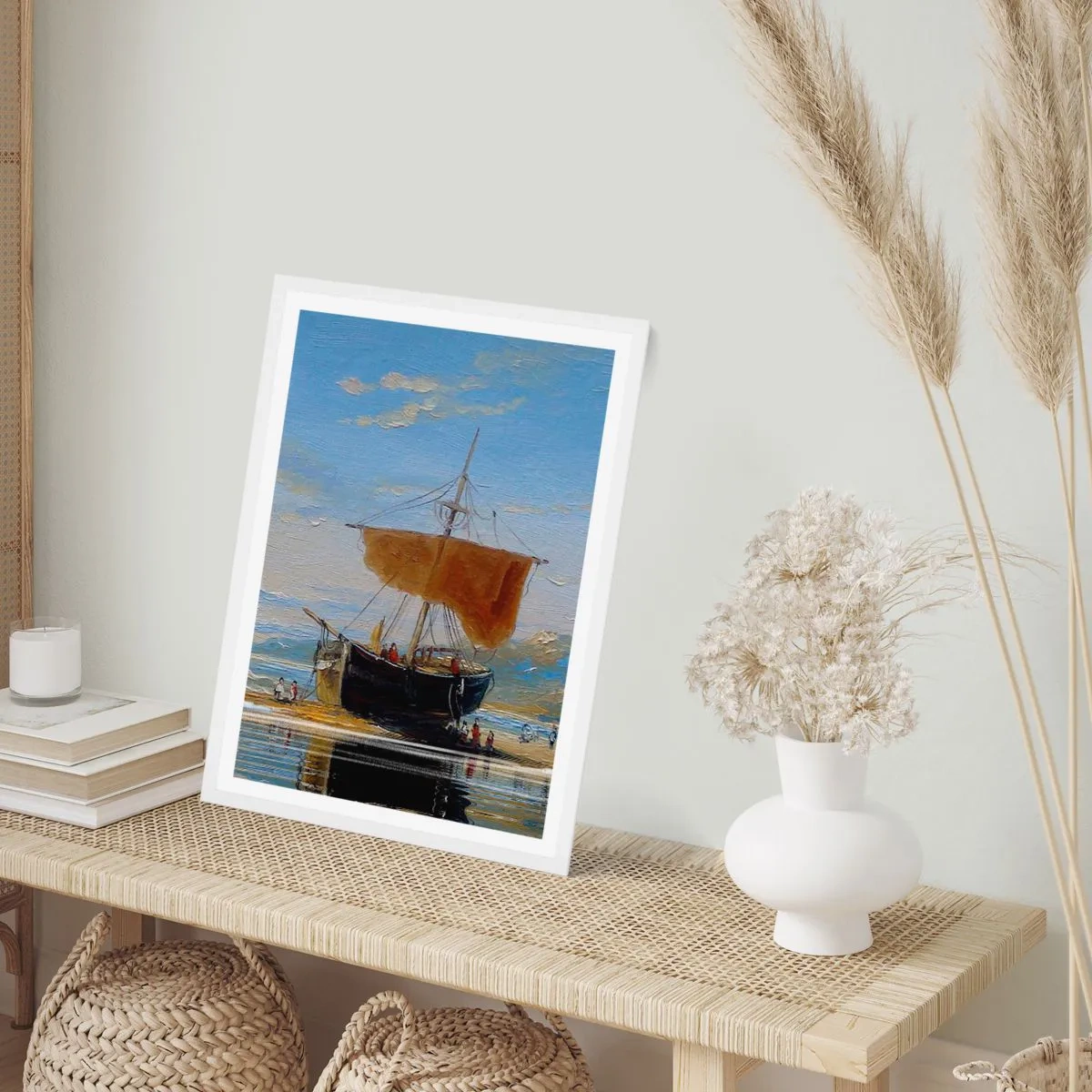 Poster in cornice bianca - Acqua, terra, aria - 40x50 cm