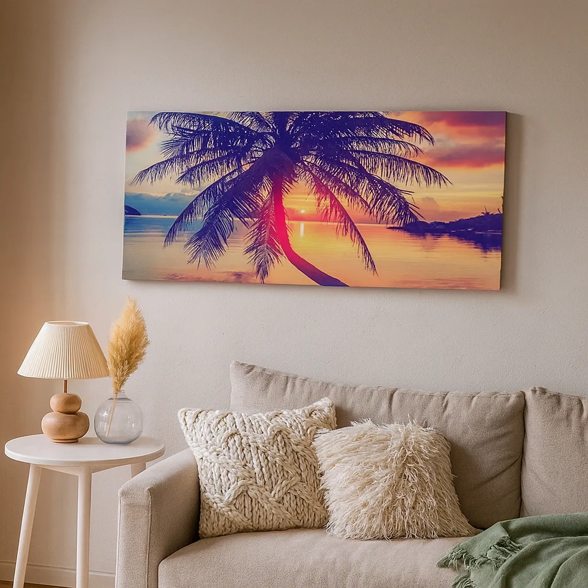 Quadro su tela - Stampe su Tela - Sera sotto le palme - 30x30 cm