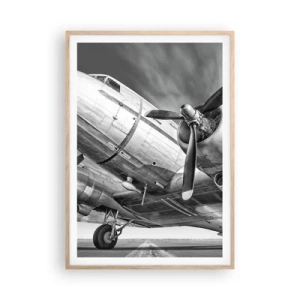 Poster in cornice rovere chiaro - Sempre pronto al volo - 70x100 cm