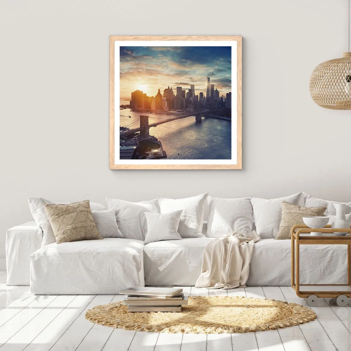 Poster in cornice rovere chiaro - Il monumento alla cultura dell'occidente - 50x50 cm