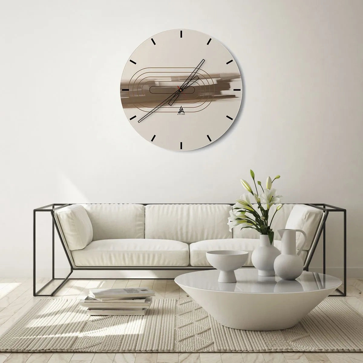 Orologio da parete - Orologio in Vetro - Un soffio di grigio - 40x40 cm