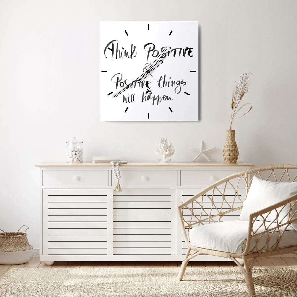 Orologio da parete - Orologio in Vetro - Come vivere? - 30x30 cm