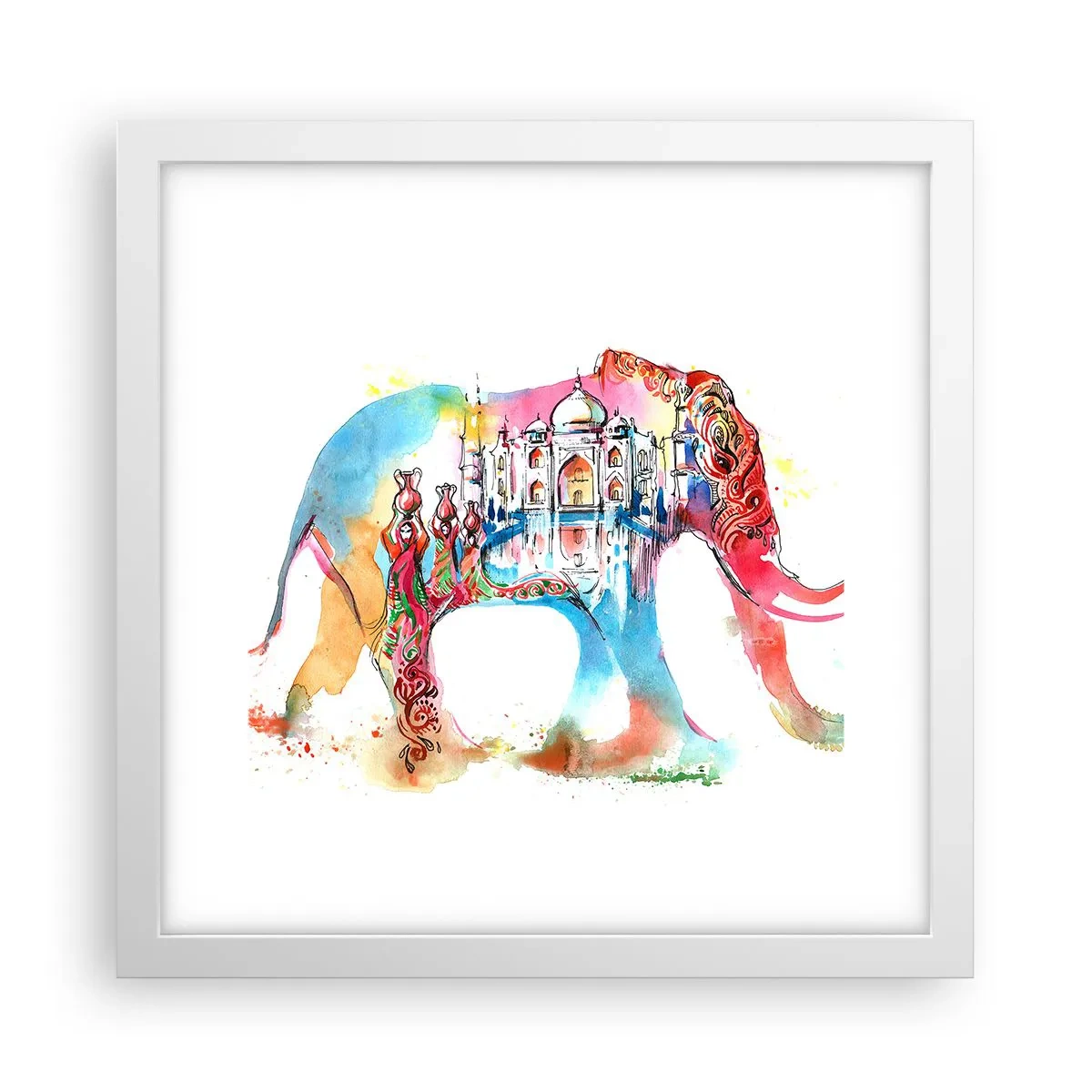 Poster in cornice bianca - India: aura d'amore - 30x30 cm