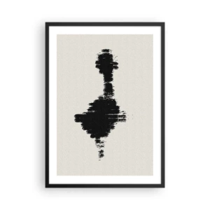 Poster in cornice nera - Astrazione minimalista in bianco e nero - 50x70cm - Le vibrazioni della fantasia - Decorazione murale moderna per soggiorno e camera da letto ARTTOR