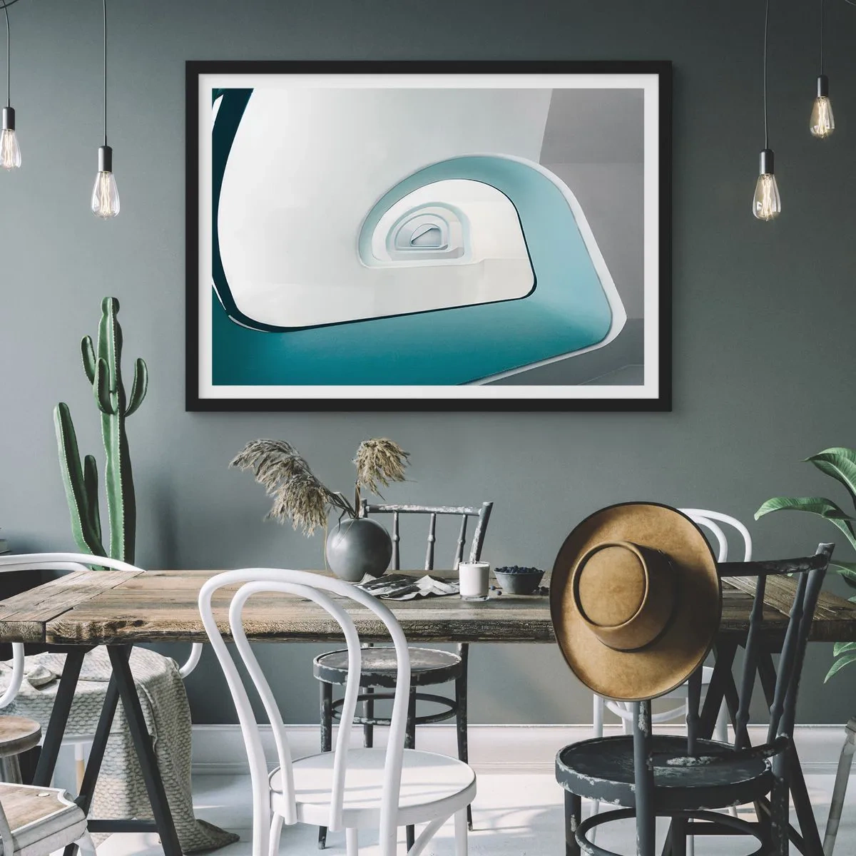 Poster in cornice nera - Blu fino in fondo - 50x40 cm