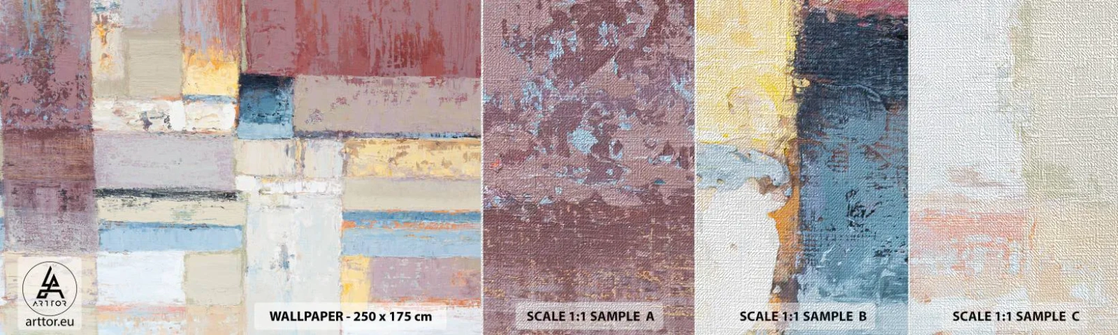 Campione di Fotomurale Premium Canvas - La pace della geometria - Astrazione, Pastello, Minimalista - 100x30 cm