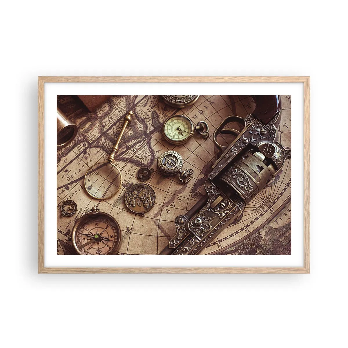 Poster in cornice rovere chiaro - La natura chiama - 70x50 cm