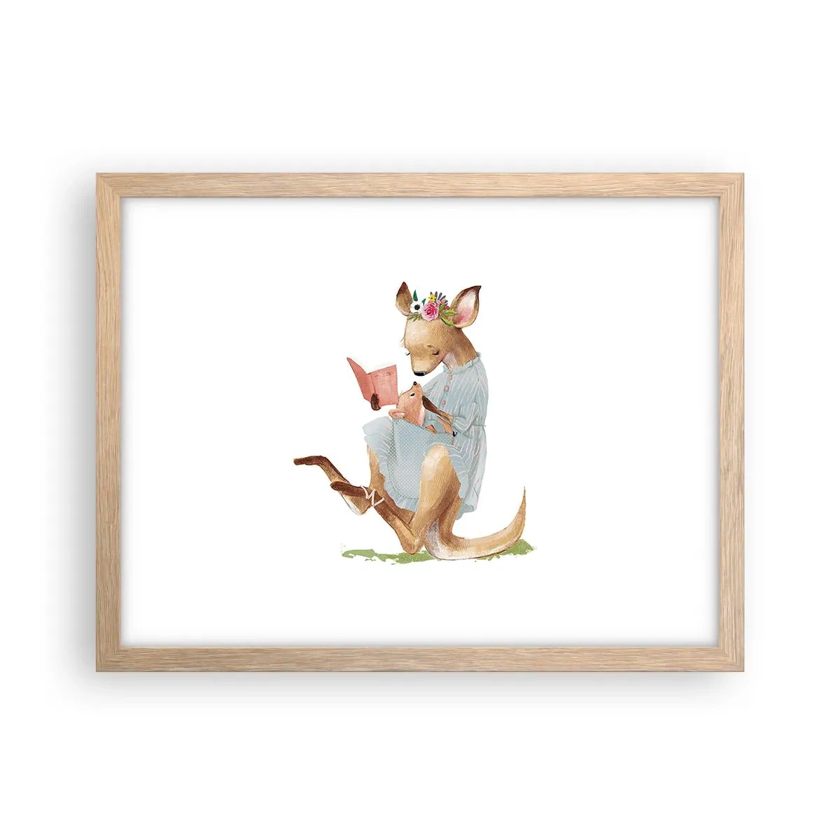 Poster in cornice rovere chiaro - Mamma, leggimi - 40x30 cm