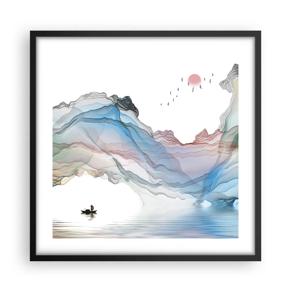 Poster in cornice nera - Verso i monti di cristallo - 50x50 cm