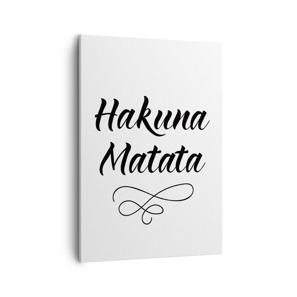 Quadro su tela - Stampe su Tela - Citazione di Hakuna Matata in un elegante carattere su sfondo bianco - 50x70cm - Il miglior consiglio - Decorazione murale moderna per soggiorno e camera da letto ARTTOR