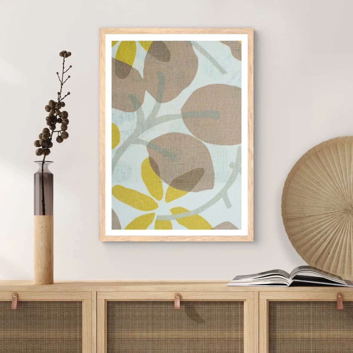 Poster in cornice rovere chiaro - Composizione sotto al sole - 70x100 cm