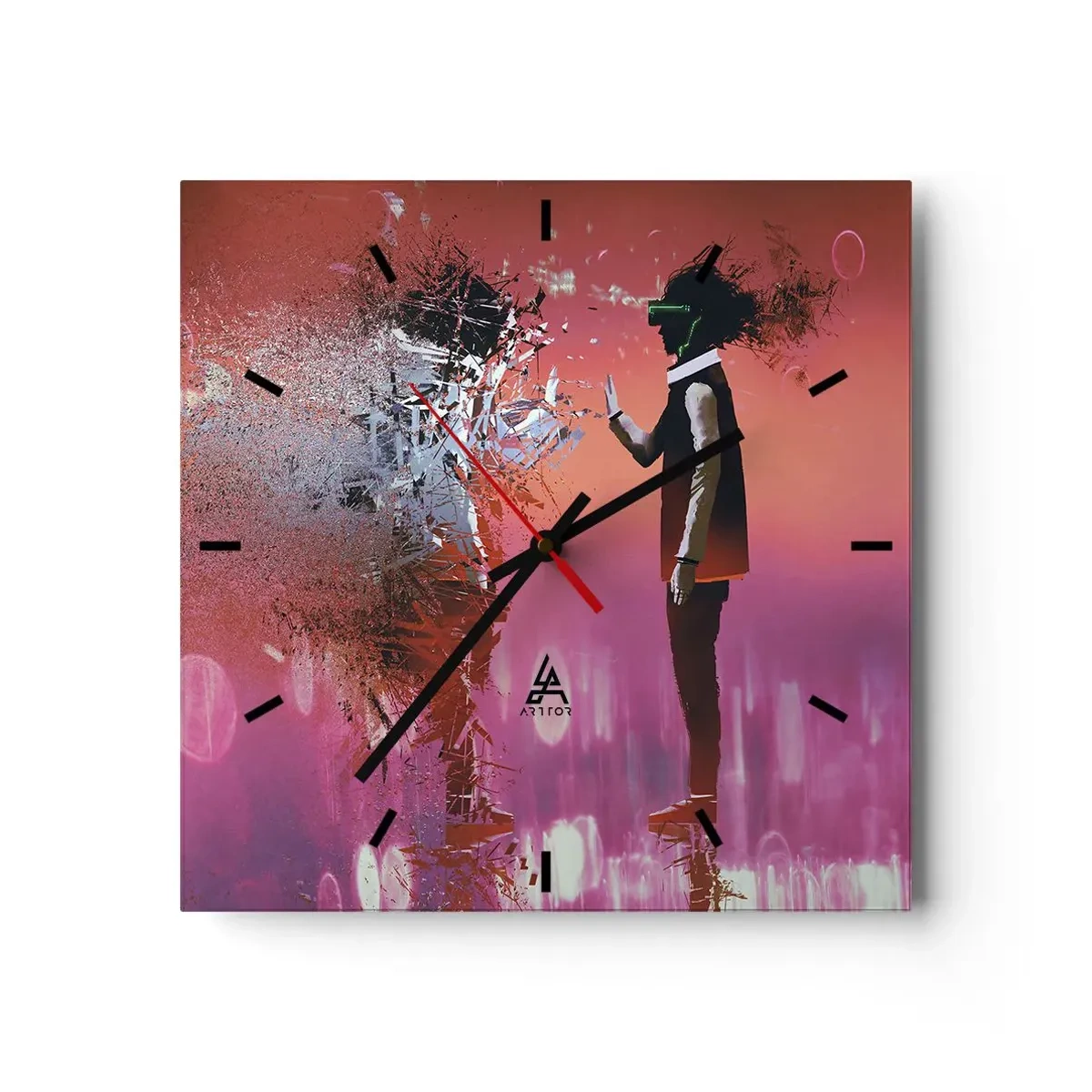 Orologio da parete - Orologio in Vetro - Puoi guardare te stesso? - 40x40 cm