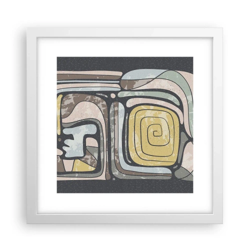 Poster in cornice bianca - Astrazione in spirito precolombiano - 30x30 cm