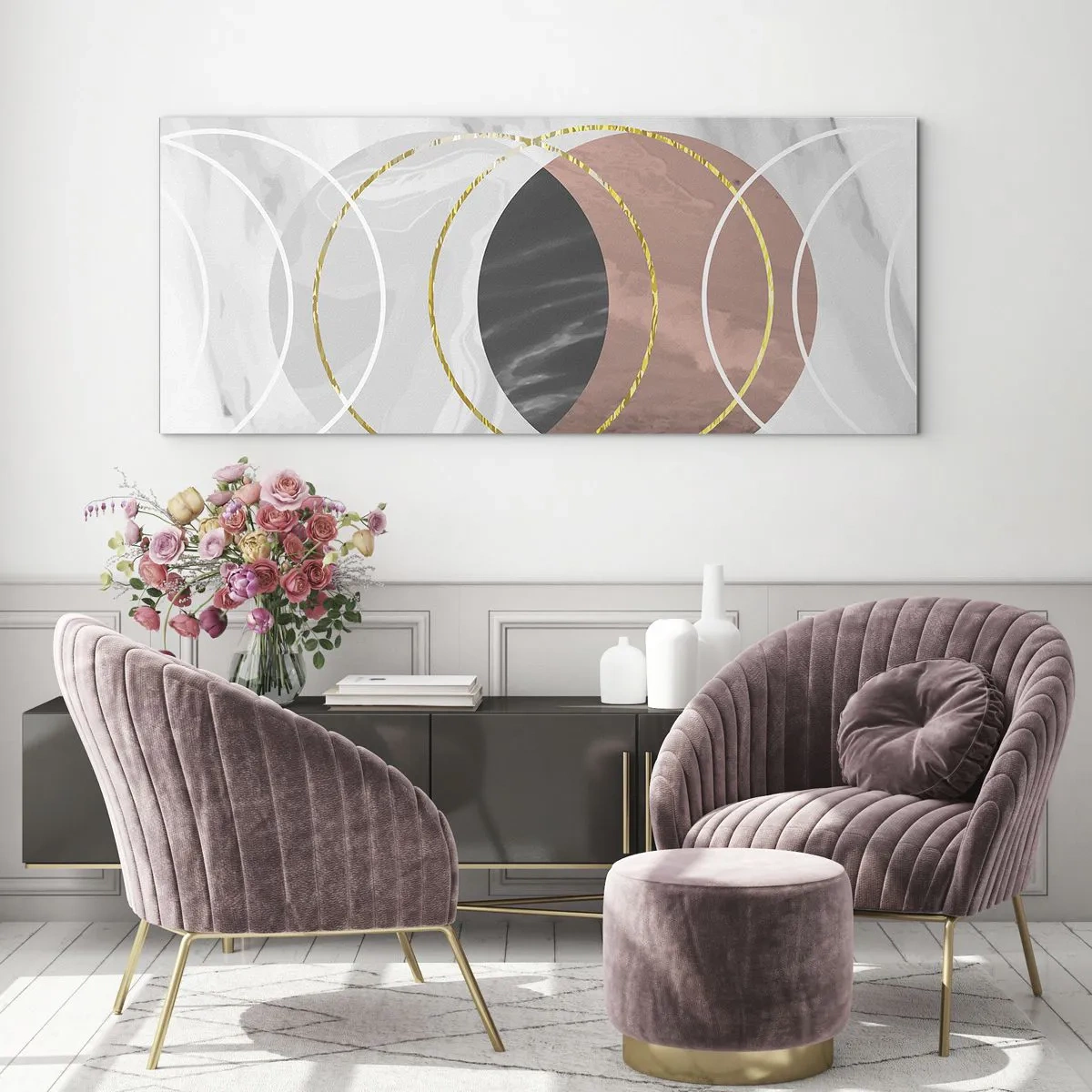 Quadro su vetro - La musica delle sfere - 90x30 cm