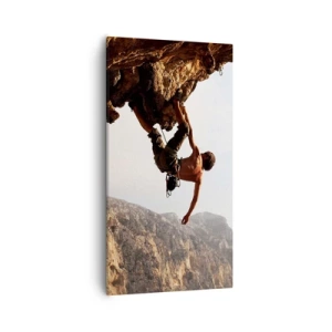 Quadro su tela - Stampe su Tela - Il mondo ristretto in una mano sul bordo del masso - 55x100 cm