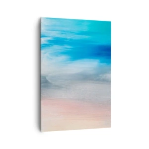 Quadro su tela - Stampe su Tela - Pennellate astratte nei toni del blu e del rosa - 70x100cm - Gli elementi: l'aria - Decorazione murale moderna per soggiorno e camera da letto ARTTOR