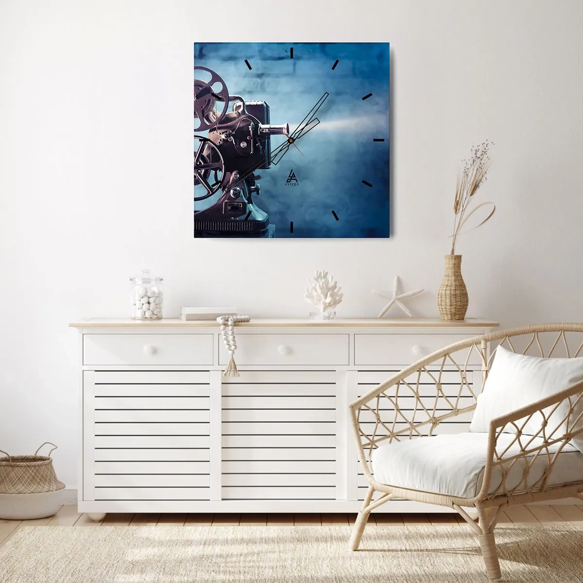 Orologio da parete - Orologio in Vetro - Nel vecchio cinema - 30x30 cm