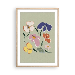 Poster in cornice rovere chiaro - Compagne delle viole - 50x70 cm