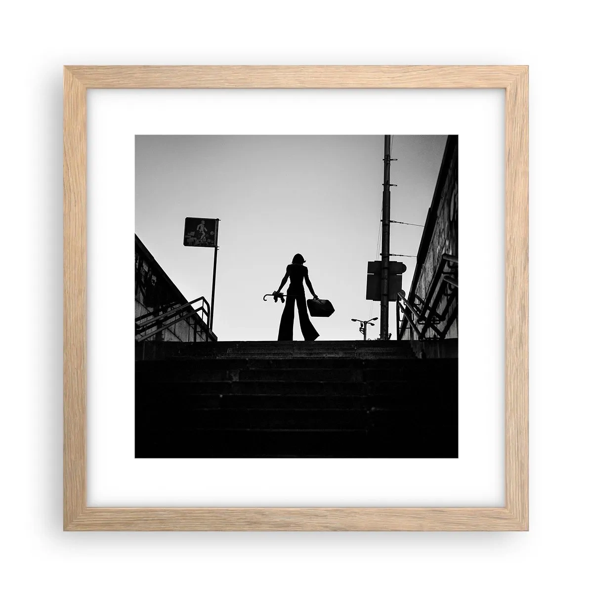 Poster in cornice rovere chiaro - Gita cittadina - 30x30 cm