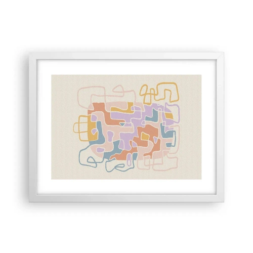 Poster in cornice bianca - Labirinto: avventura gioiosa - 40x30 cm